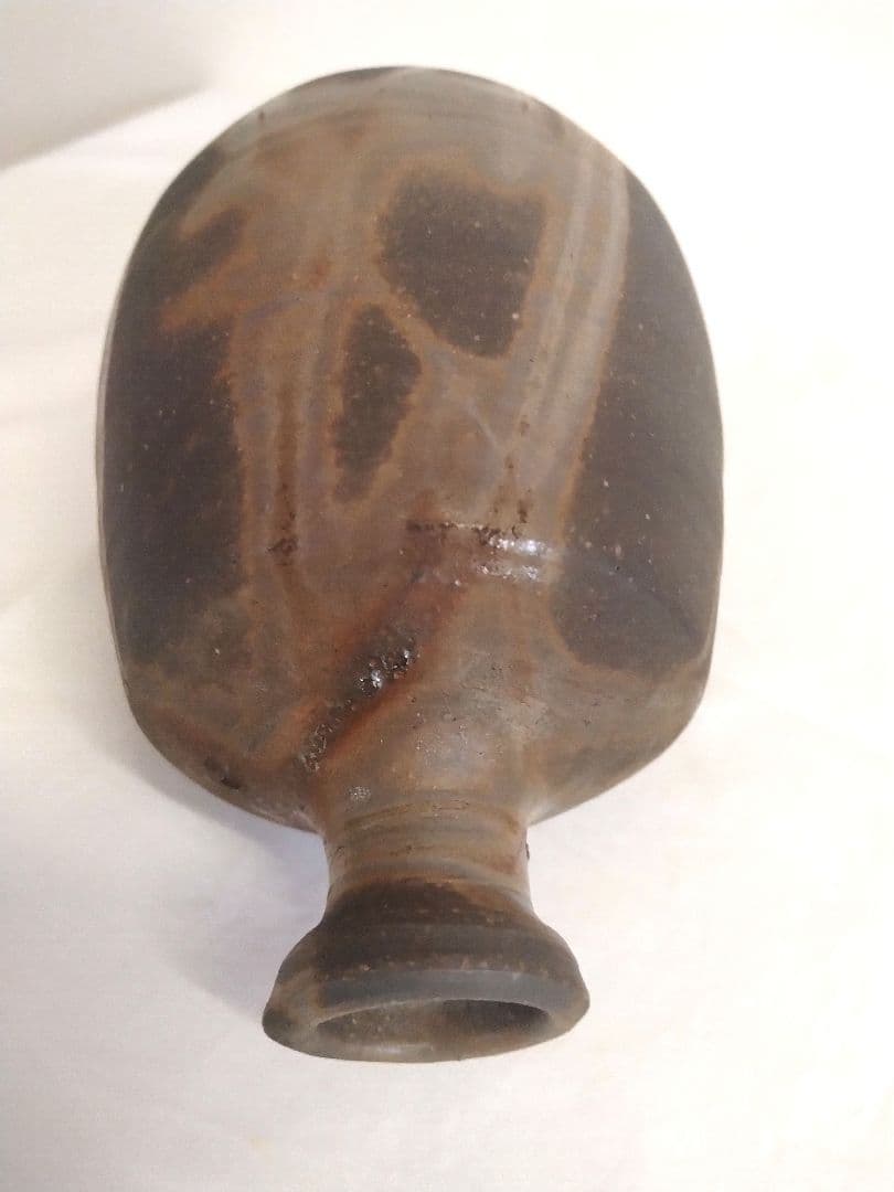 備前焼　若宮窯太田富夫（伝統工芸士）作　青備前徳利