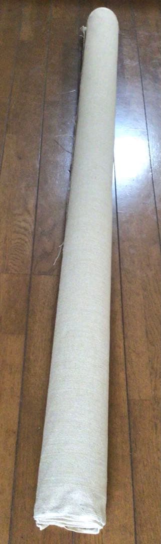 絵画用ロールキャンバス　麻100 % 未加工　幅115cmx496cm耳付　厚い