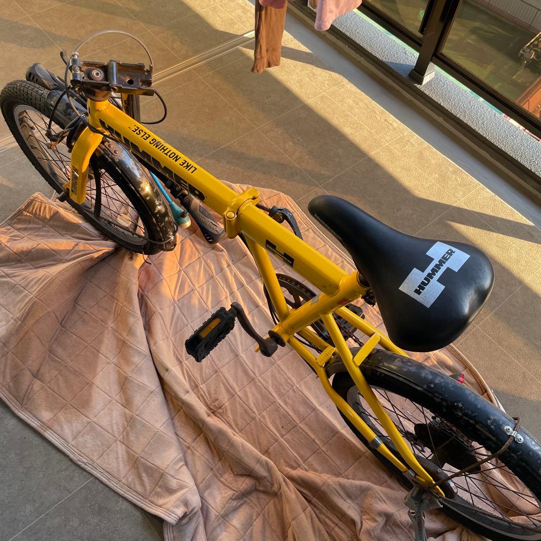 【ジャンク品】ハマー　折りたたみ自転車　イエロー　黄色