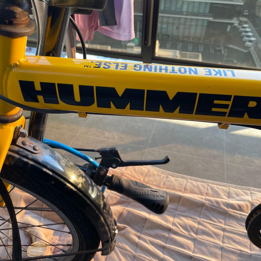 【ジャンク品】ハマー　折りたたみ自転車　イエロー　黄色