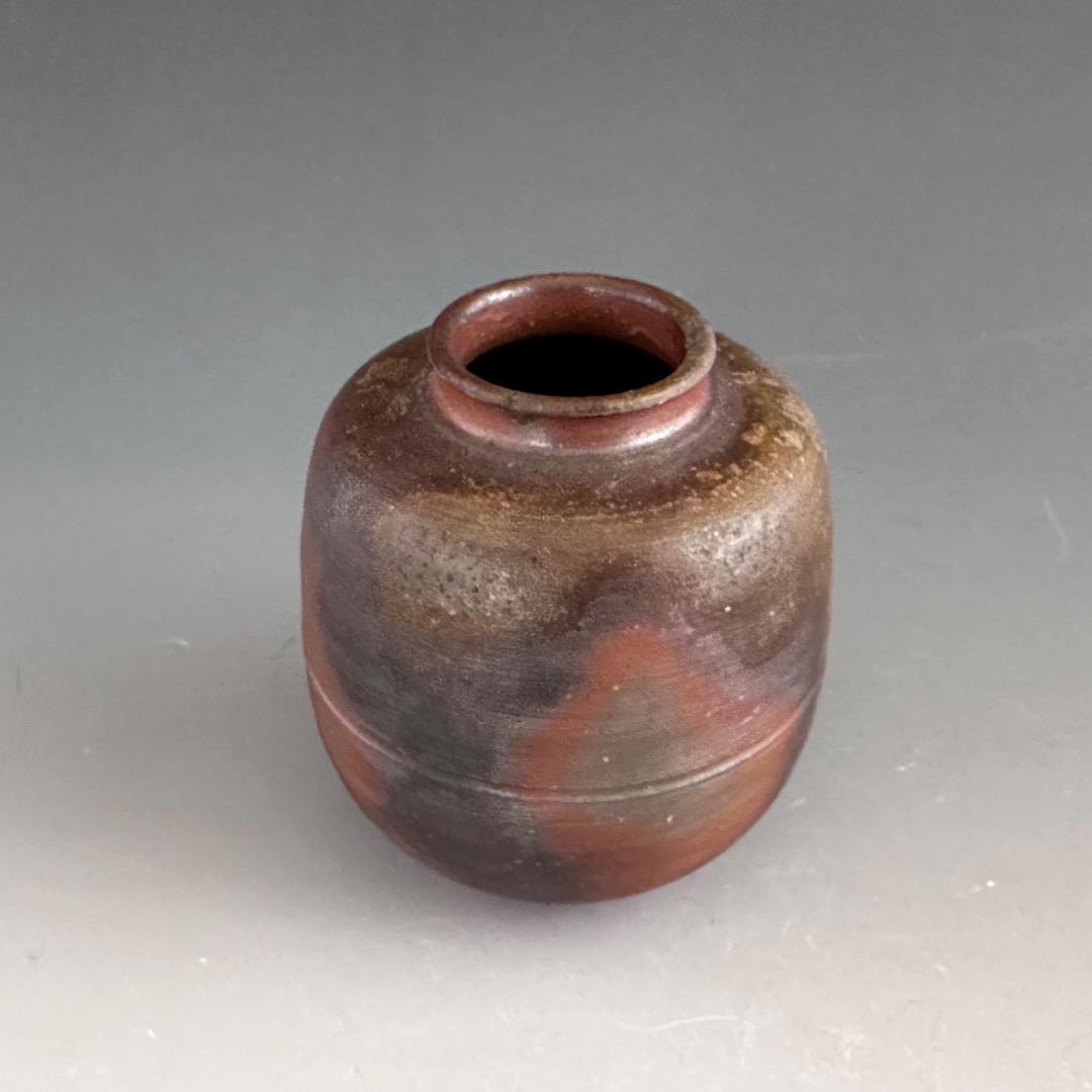 茶道具　備前焼　茶入　小西陶古　共箱　仕服付　濃茶器　茶会　茶事　陶芸