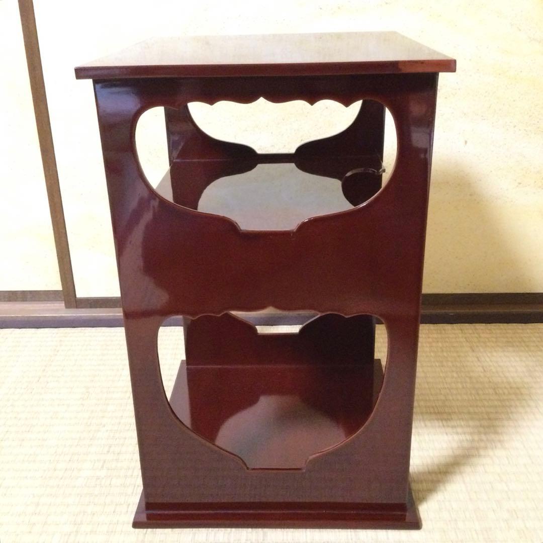 茶道具 水指棚 宗桂箱書 溜塗 茶棚 外箱付 L305