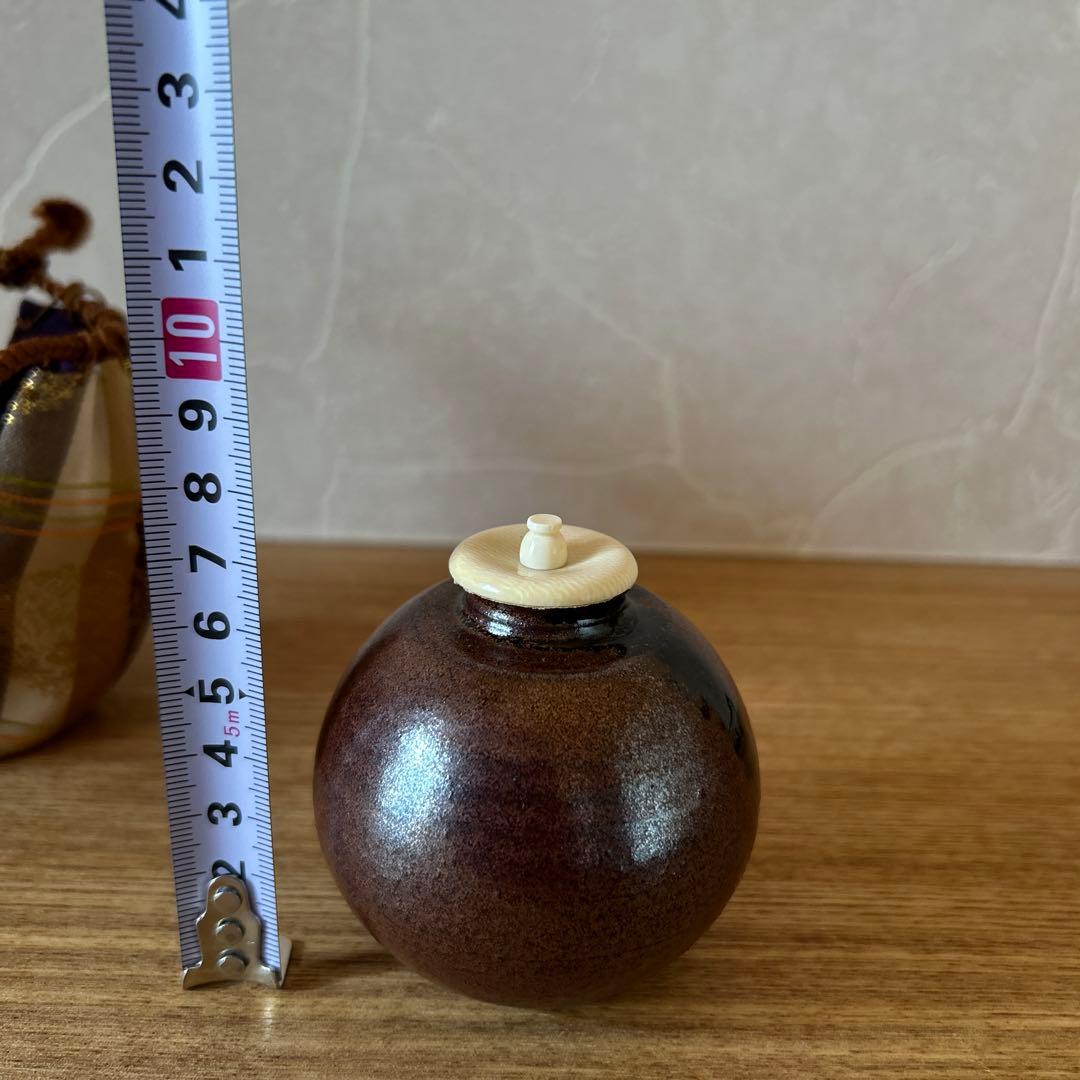 笹田有祥　模珠光文琳茶入　茶道具