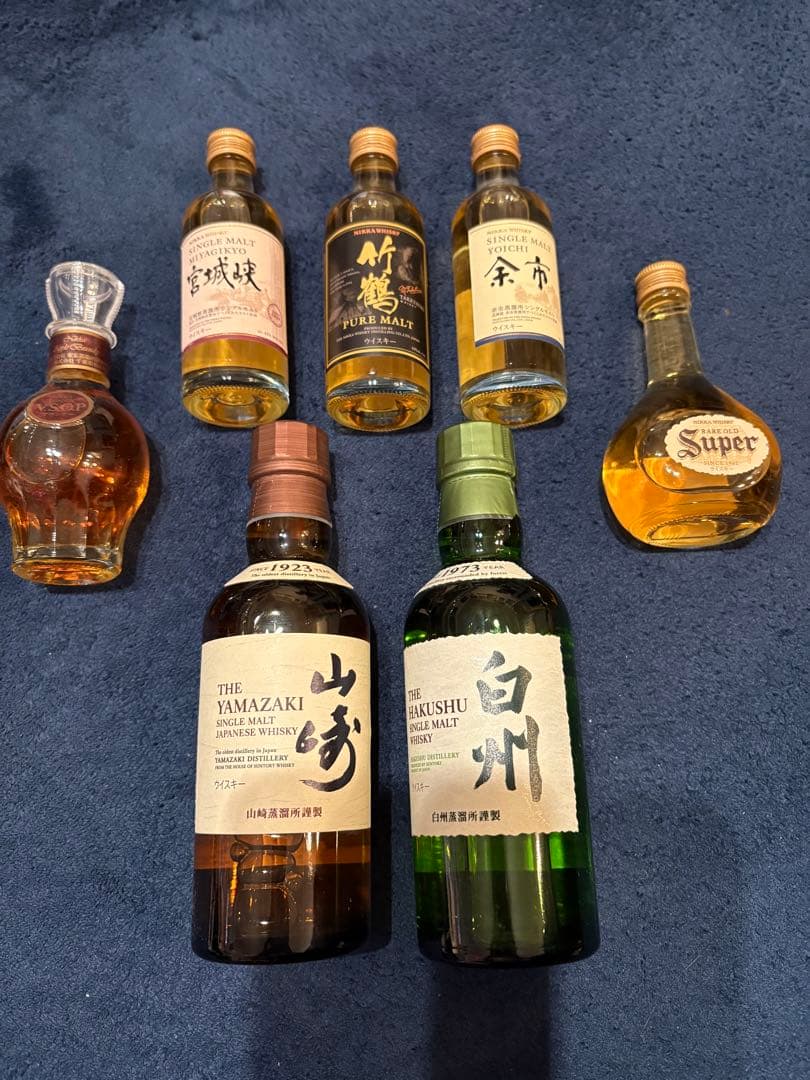 白州・山崎　各180ml 竹鶴・宮城峡・余市・super・VSOP各50ml