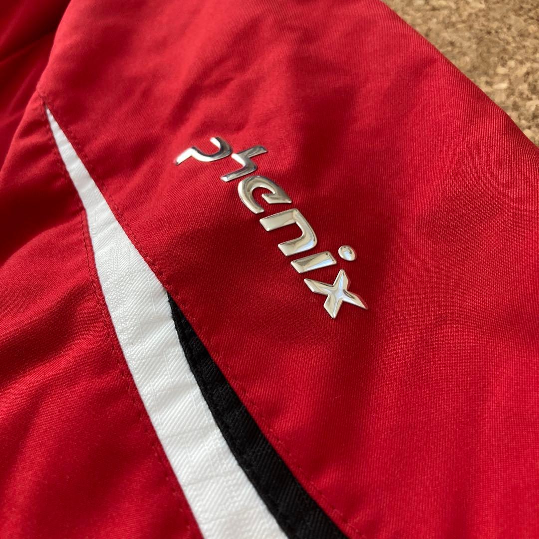 【美品】フェニックスphenixスキーウェア ダウンジャケット上下Sメンズ赤×黒