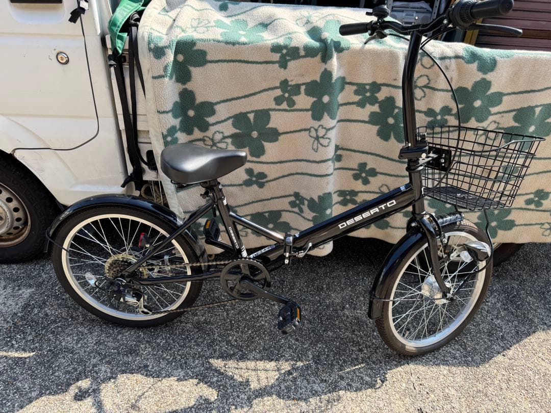 ①使用1回 6段変速 オートライト 折りたたみ 自転車 20インチ 型 折り畳み