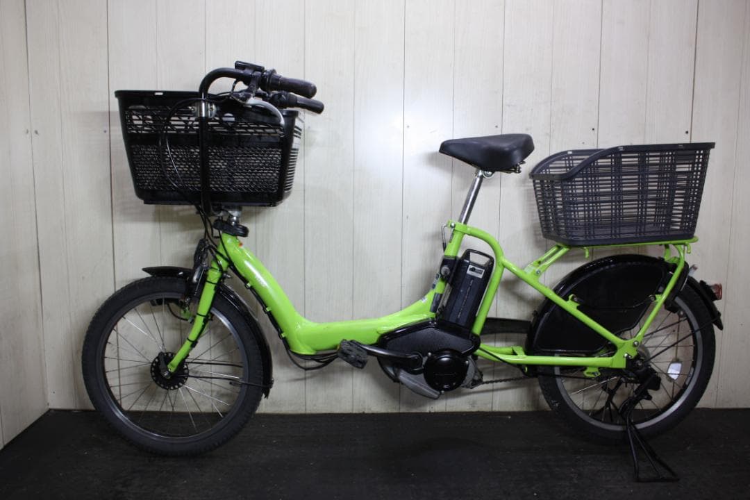 電動アシスト自転車 グリーン 2バスケット付き