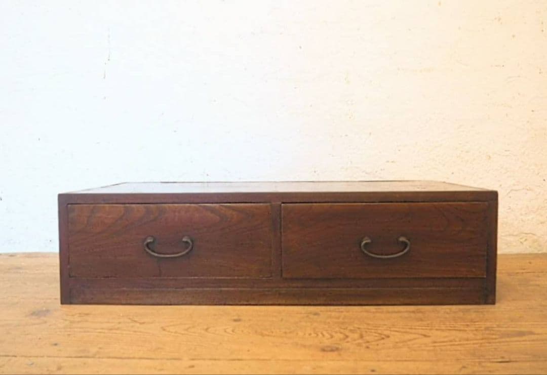 1083 アンティーク　前欅の収納棚　引き出し　陳列台　展示台　置床　レトロ