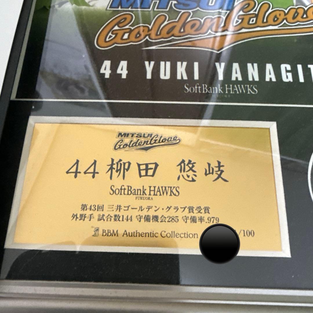 BBM柳田悠岐2014GG賞記念 直筆サイン入りフォトパネルソフトバンクホークス