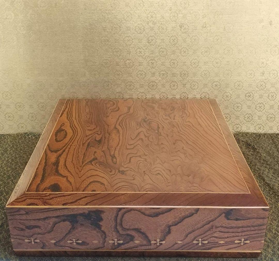 【お値下げしました！】欅造　木象嵌　色紙箱　常信
