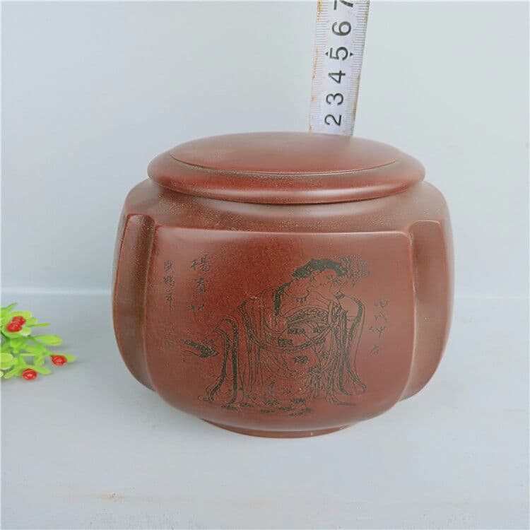 正統宜興紫砂（四大美女）の手作り茶缶