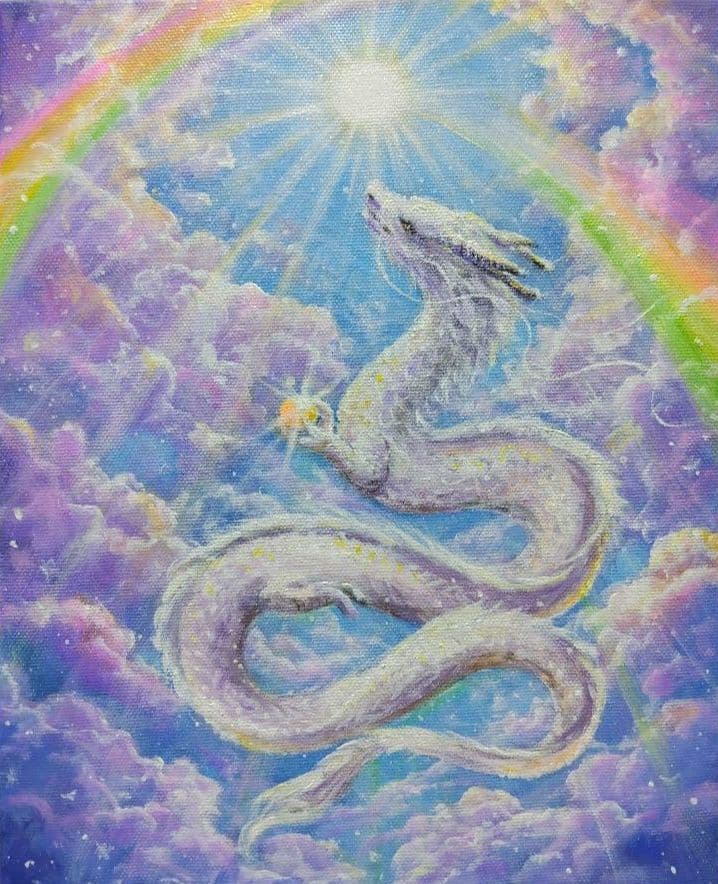 n*y様 【昇り龍】アクリル画 F3 風景画 開運絵画