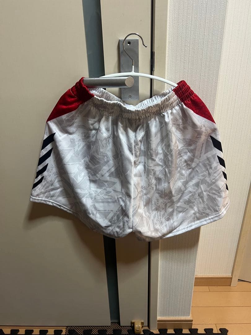 DESCENTE バレーボールパンツ M ホワイト/レッド