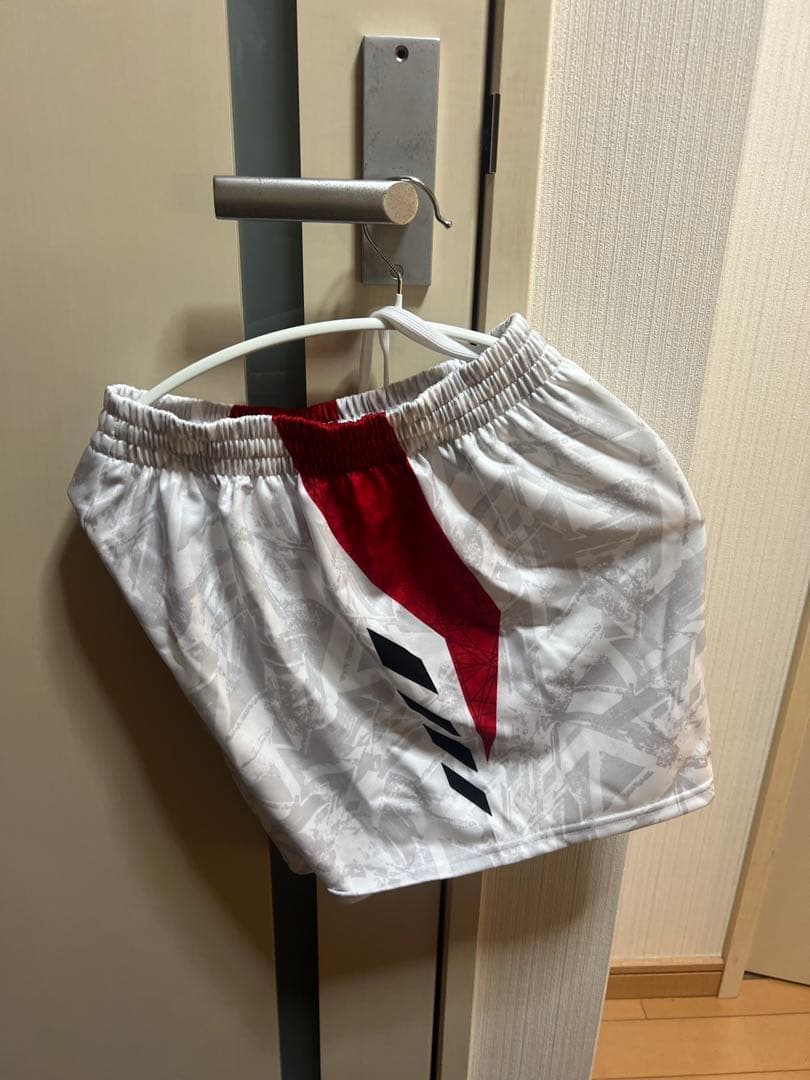 DESCENTE バレーボールパンツ M ホワイト/レッド