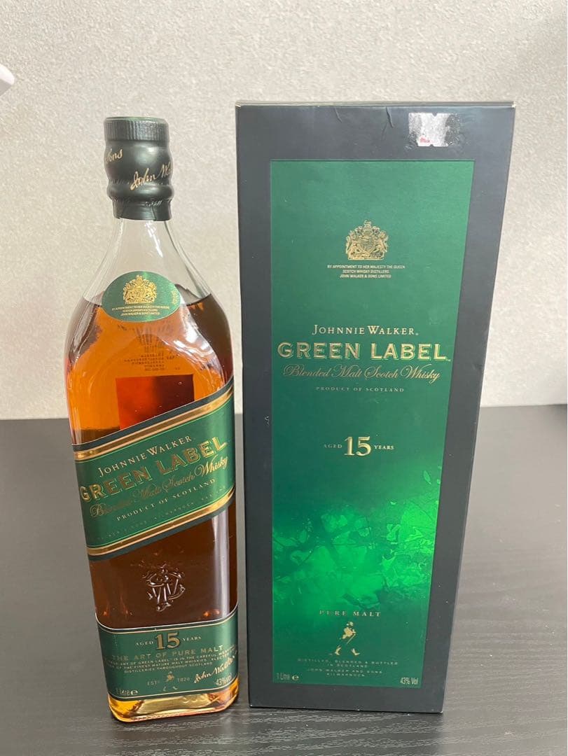 【未開封】ジョニーウォーカー15年　グリーンラベル　稀少レア　旧ラベル