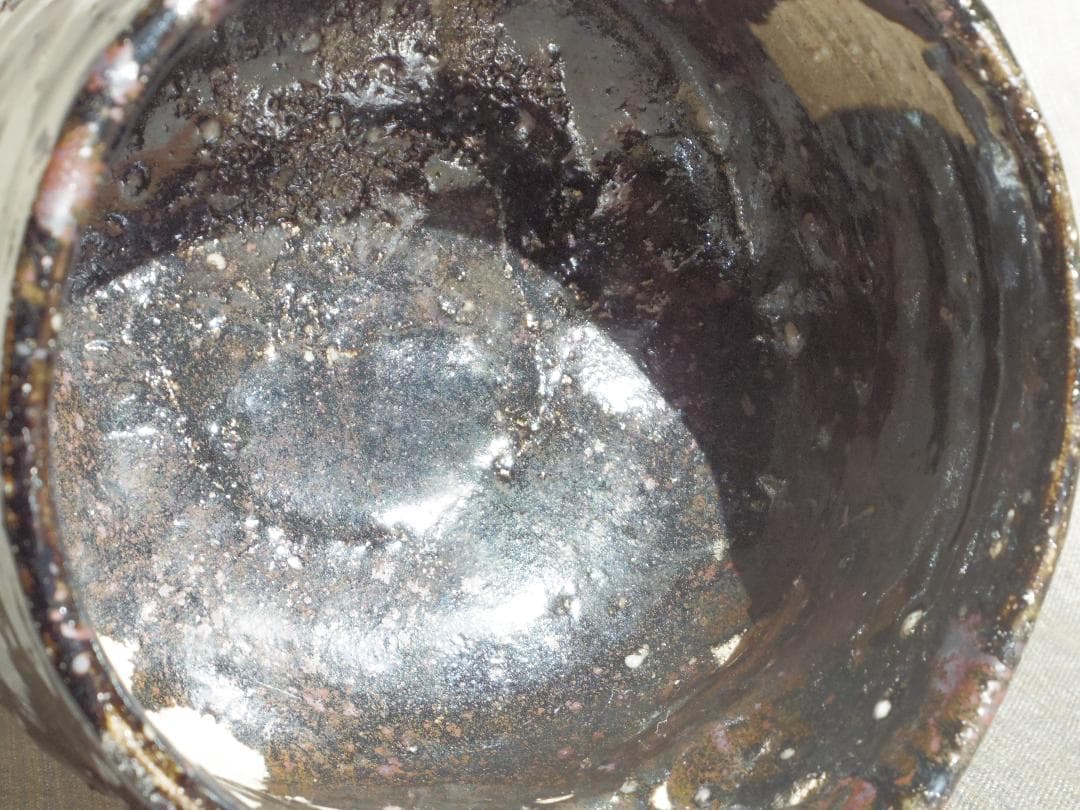 希少作★鯉江良二★【引き出し黒】茶碗★共箱