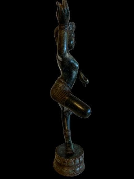 【海】アプサラ像 青銅製　高約：５７ｃｍ　重量約：５．５ｋｇ　アンティーク