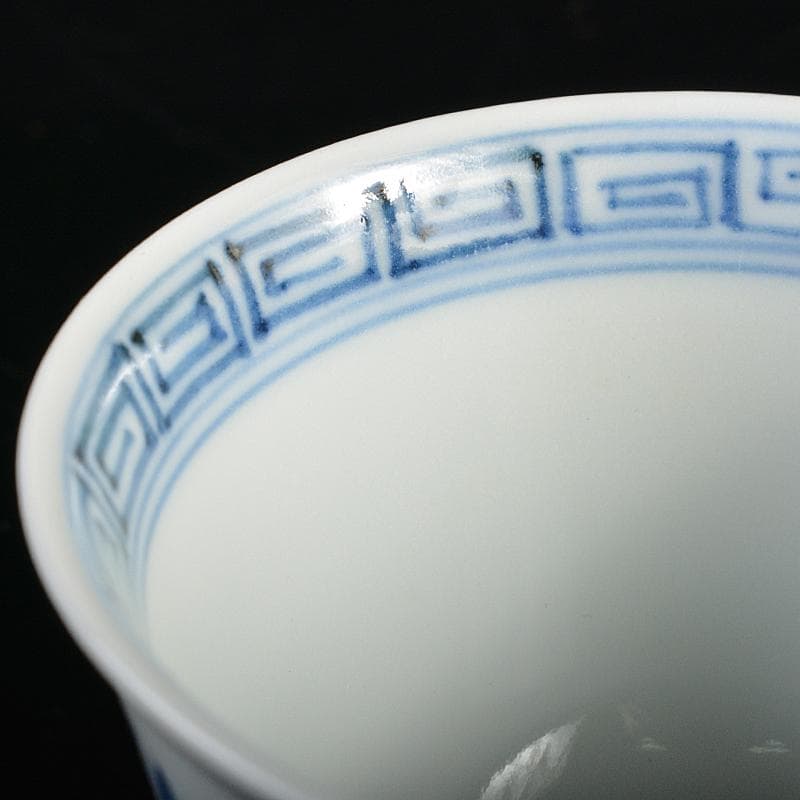 煎茶道具　京焼　清水焼　平安　瑞泉造　青華　煎茶碗　五客　共箱　V　R7223