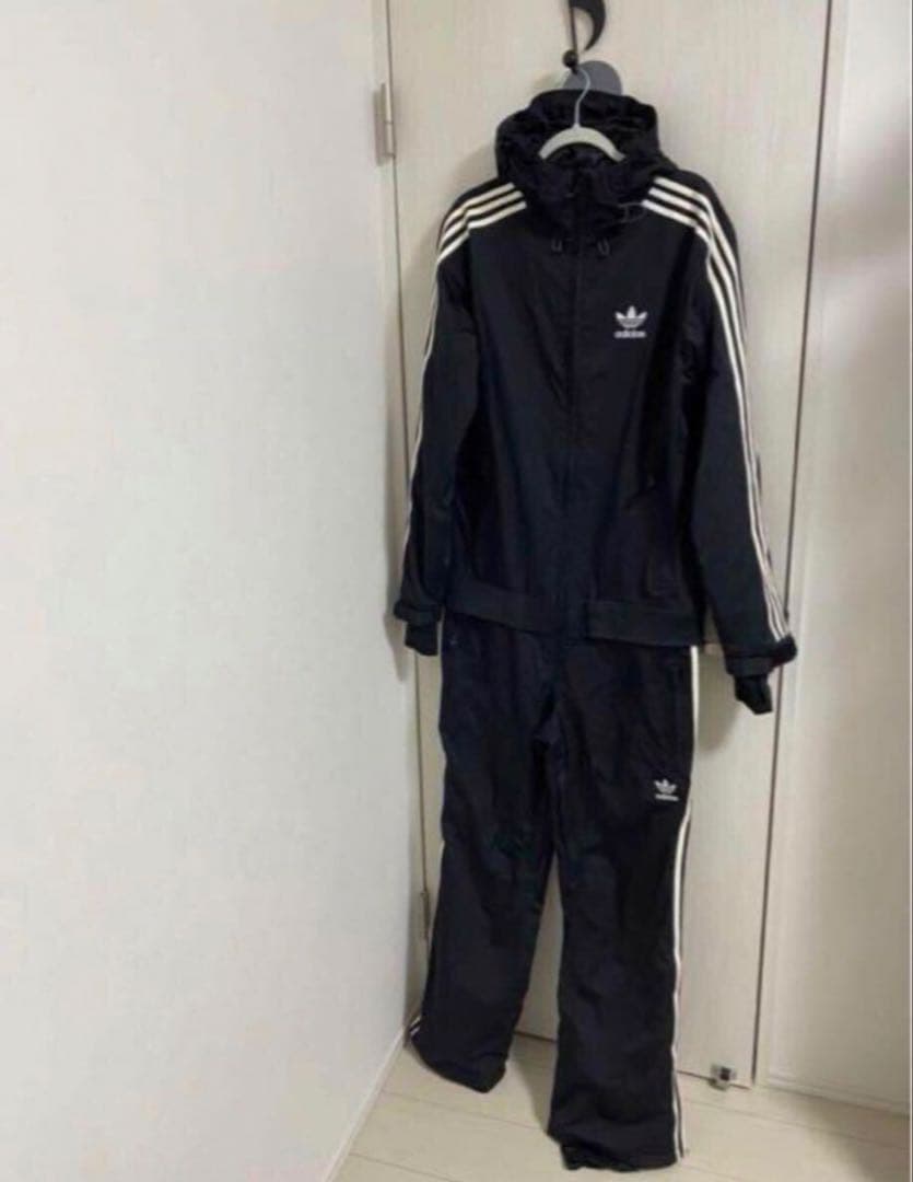 【O】 adidas Originals スノーボードウエア つなぎ 黒×白