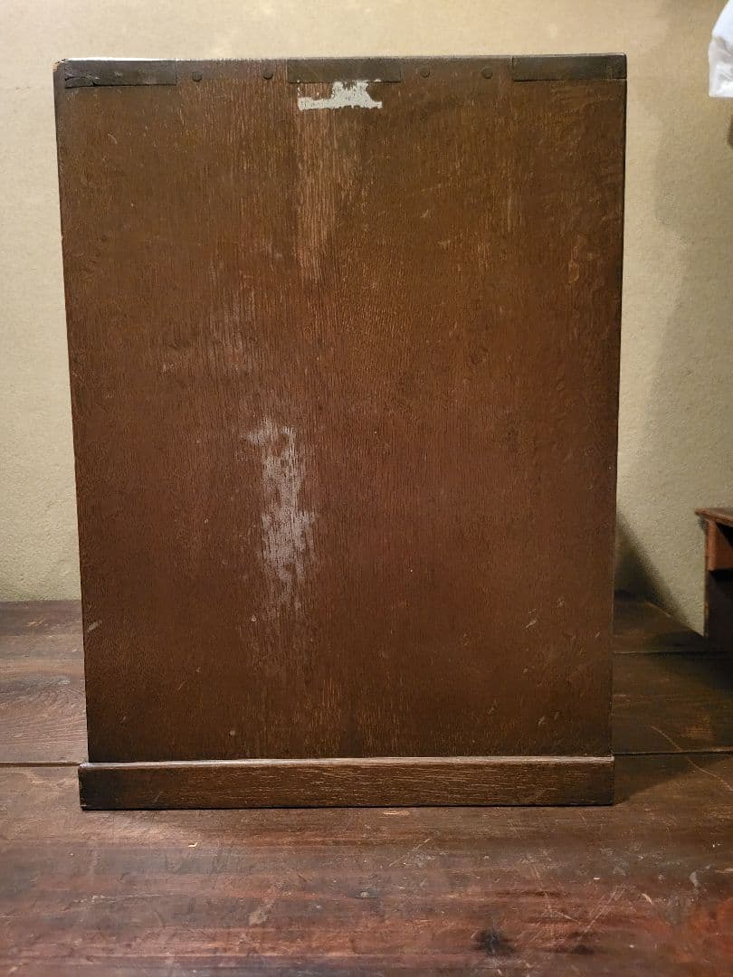 スライド扉　引き出し　7杯　ネームプレート　棚　書類ケース　収納棚　ヴィンテージ