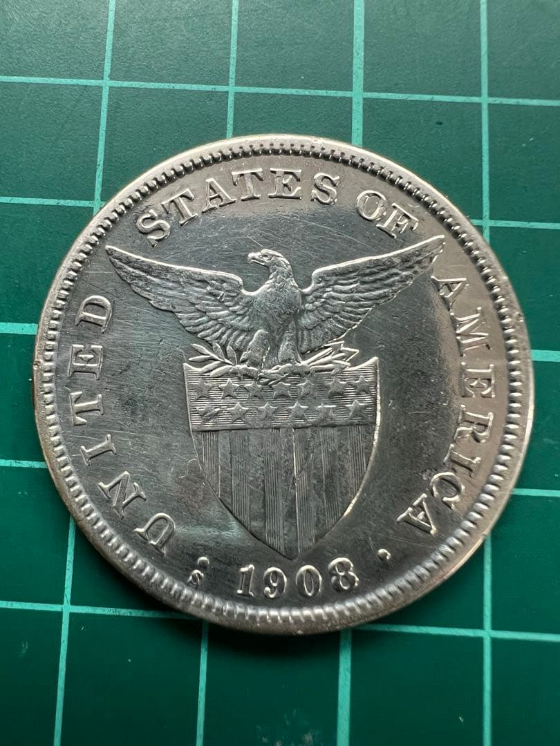 外国銀貨　フィリピン1P銀貨　1908年