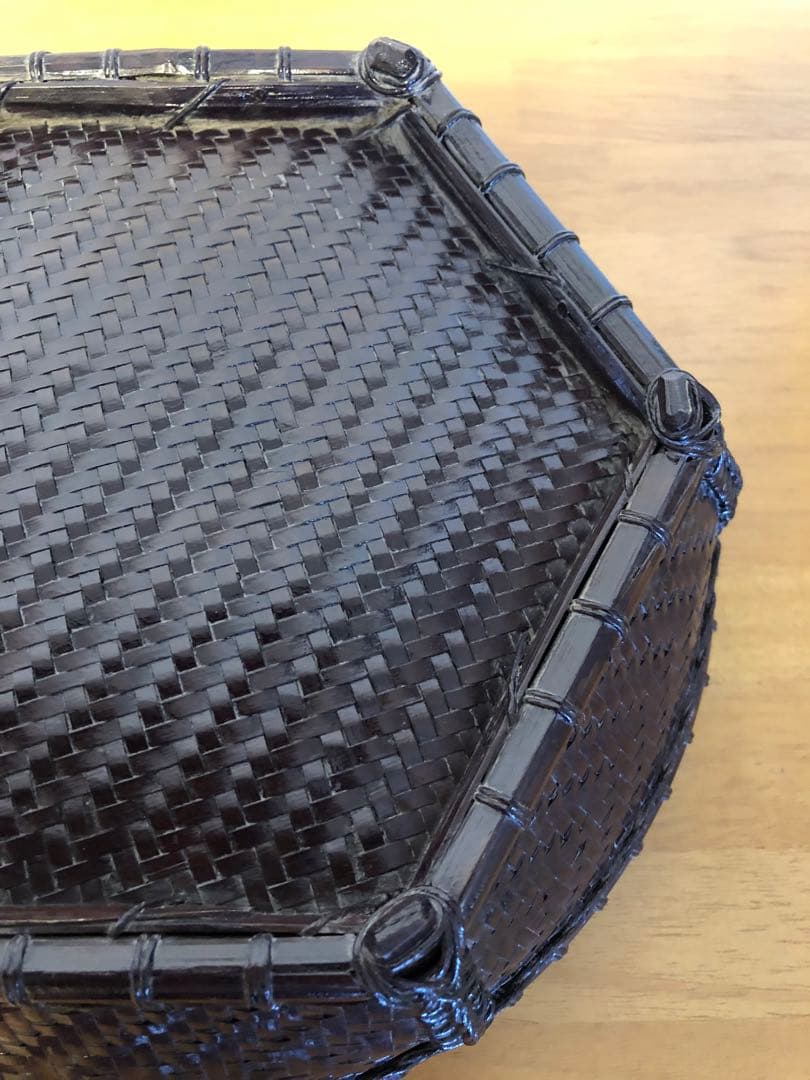 c-13 茶道具 透かし六角炭斗 炭籠 紙箱