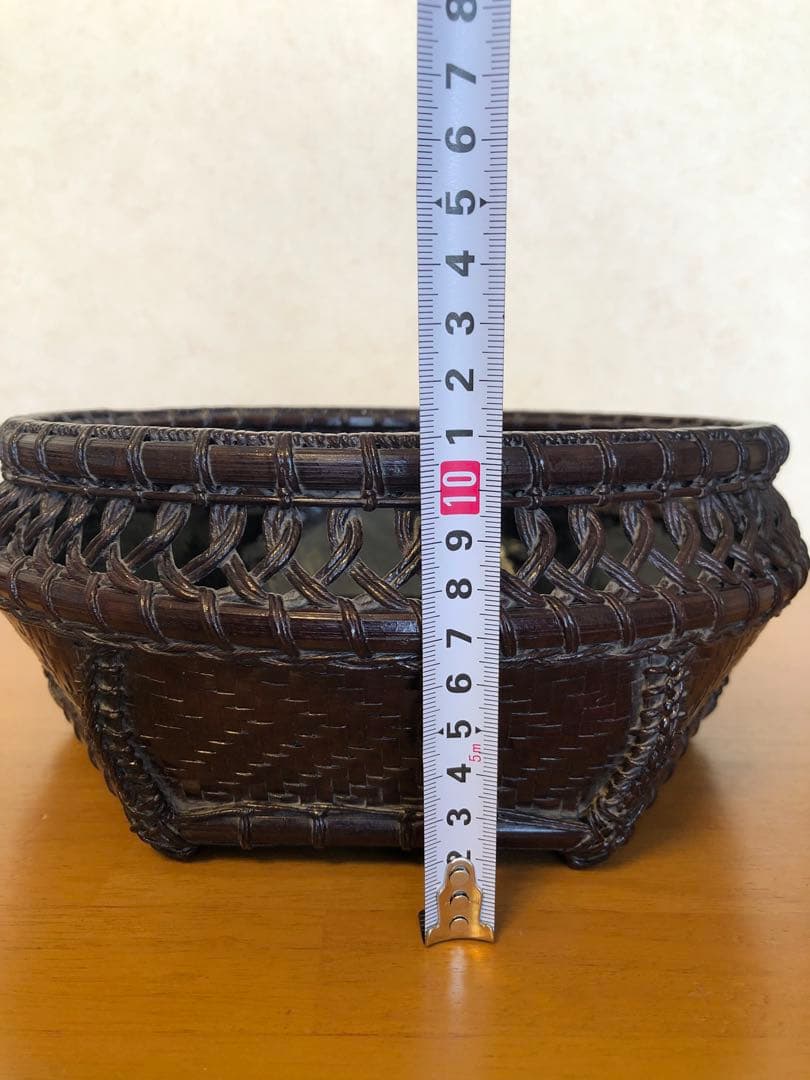 c-13 茶道具 透かし六角炭斗 炭籠 紙箱