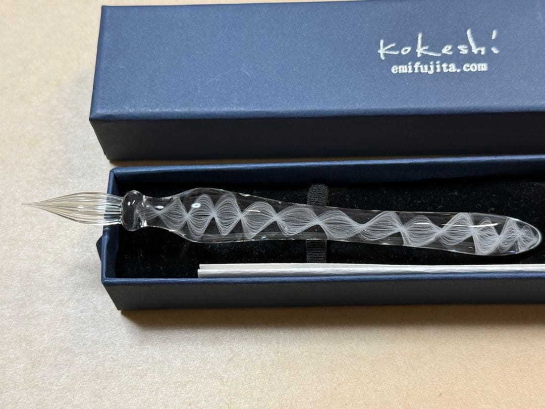 kokeshi◆ガラスペン　クラゲレースケーン（白）