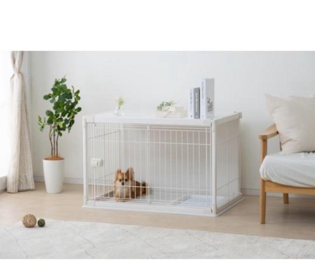 アイリスオーヤマ 犬 サークル ウッディサークル インテリア ホワイト 小型犬用