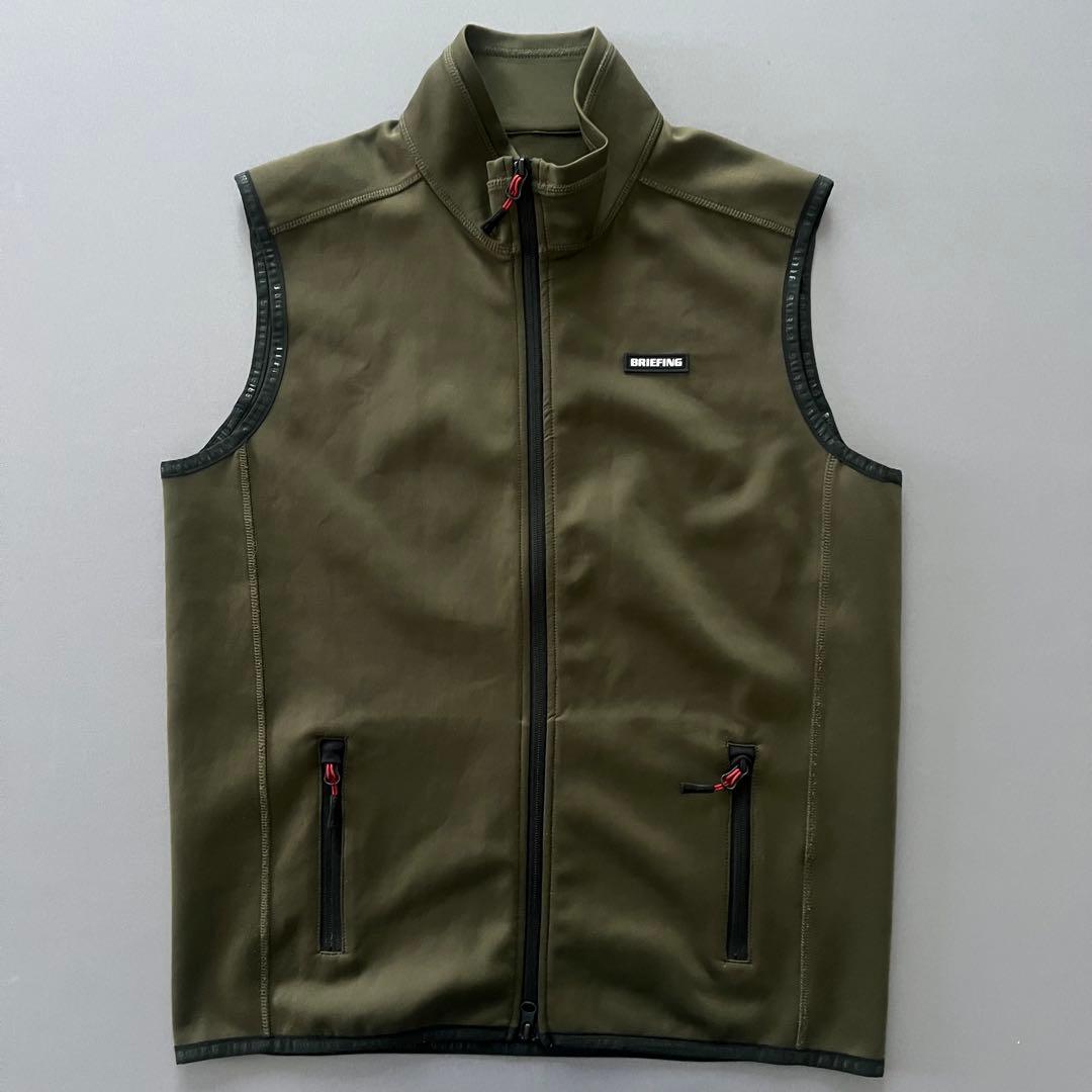 BRIEFING ブリーフィング　3Dロゴ　ベスト　ジャケット　メンズ　カーキ