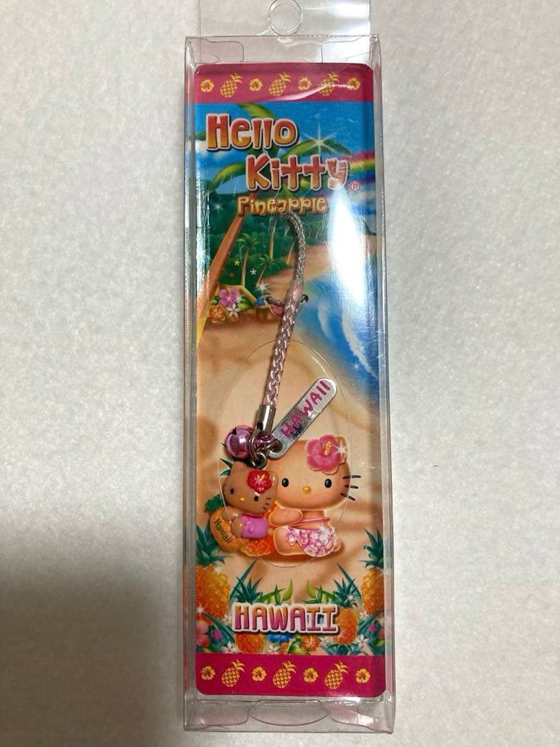 ハローキティ ハワイ限定 パイナップル ストラップ　根付け　ご当地キティ