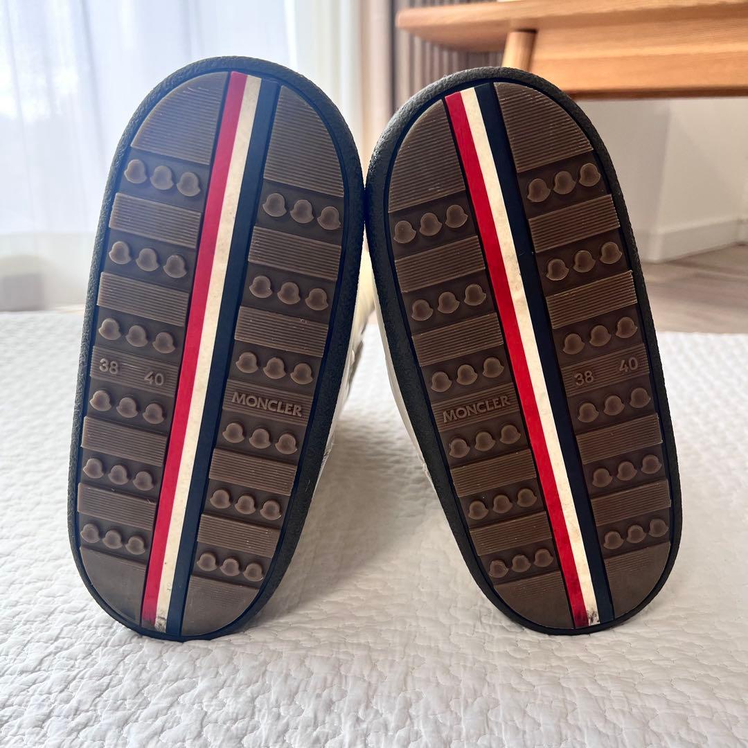 モンクレール スノーブーツ ナイロン ロングブーツ 40 ホワイト