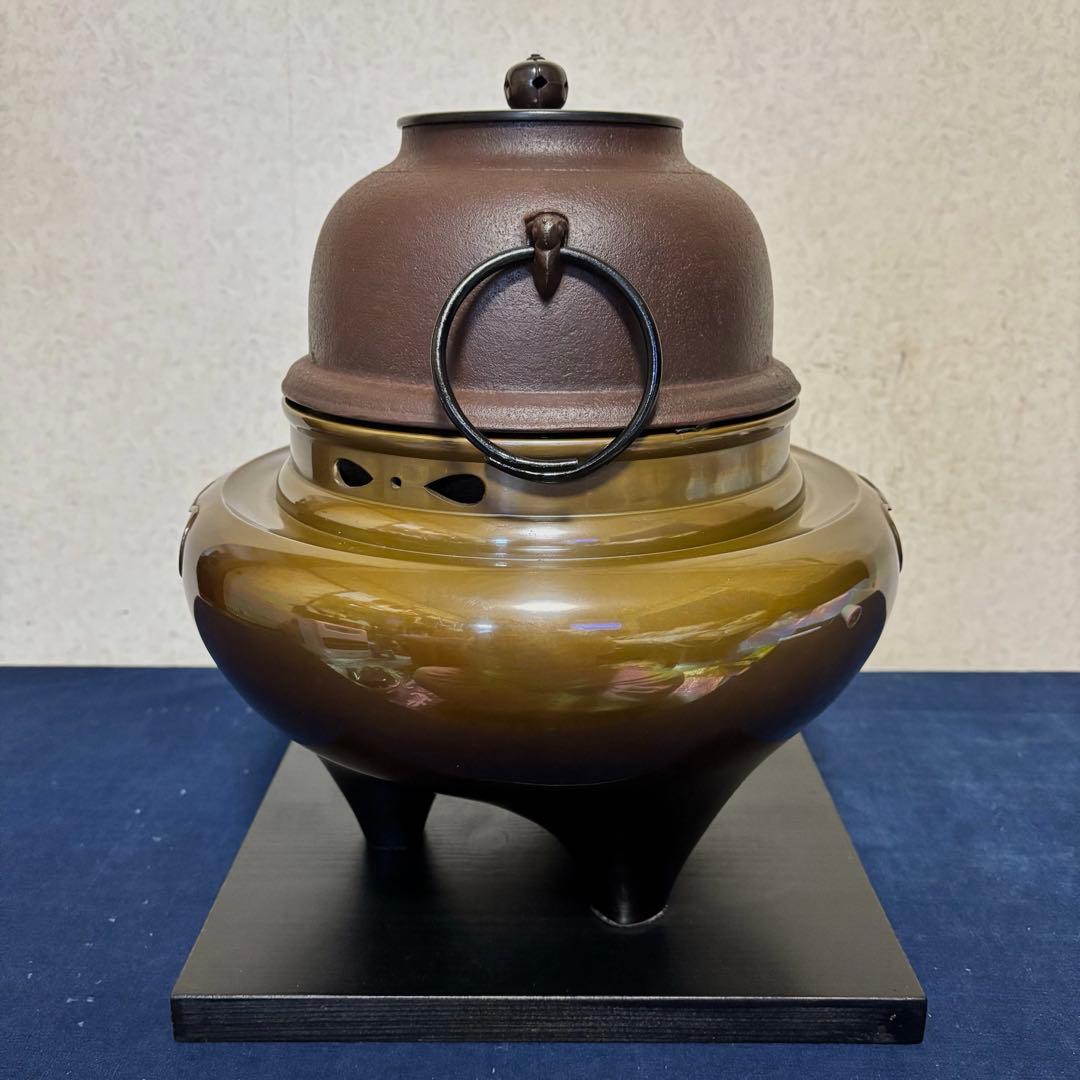 人間国宝敬典造/風炉/茶釜 電熱器/唐銅朝鮮風炉/野々田電熱器/敷板/茶道具