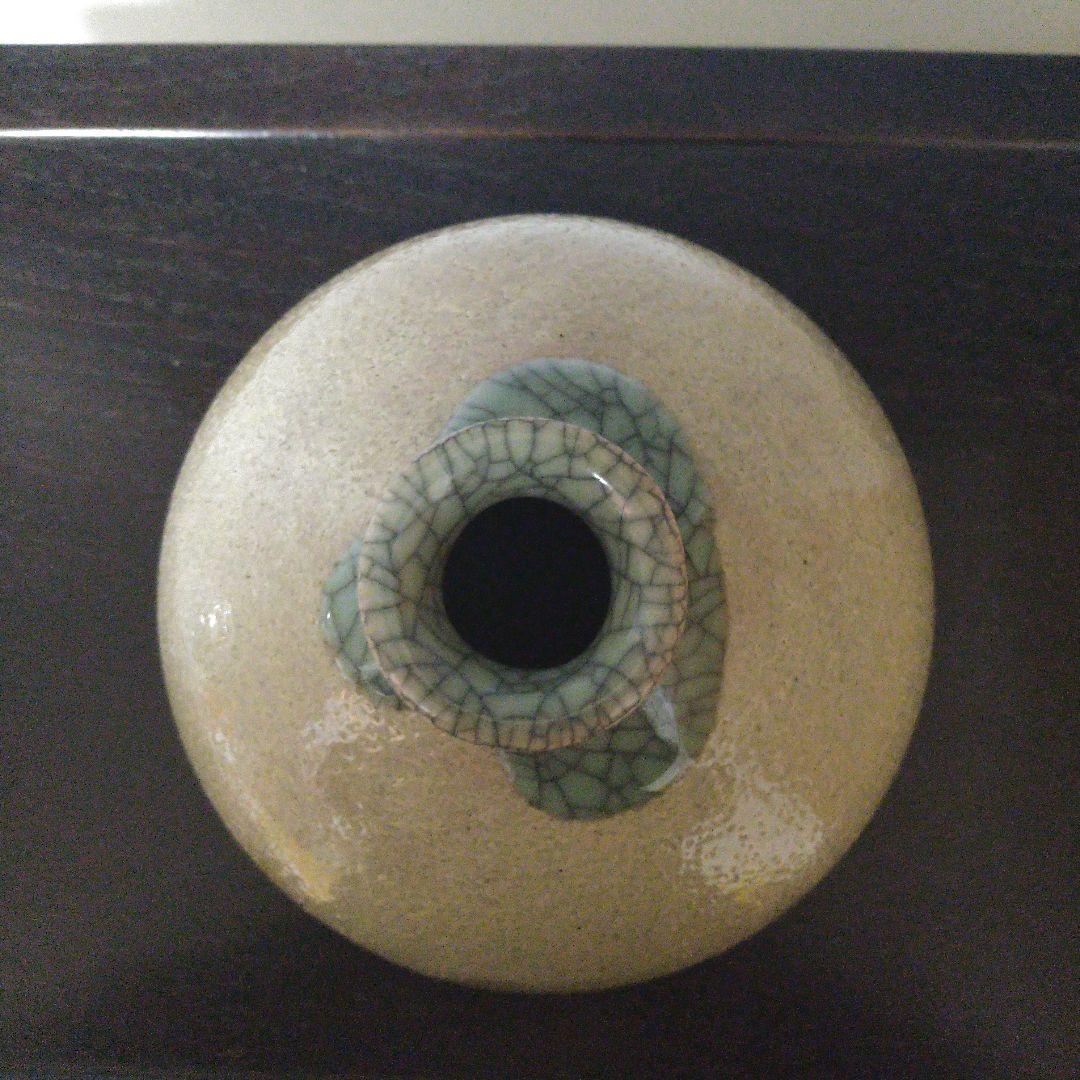 NO651 相馬駒焼　花瓶　田代法橋　馬絵