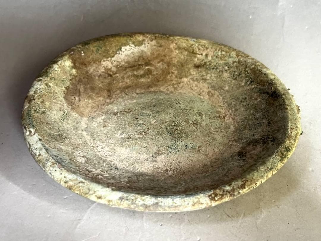 須恵器■古い時代物皿 土器 発掘皿 引っ付き痕 古玩 古美術 時代物 骨董品■
