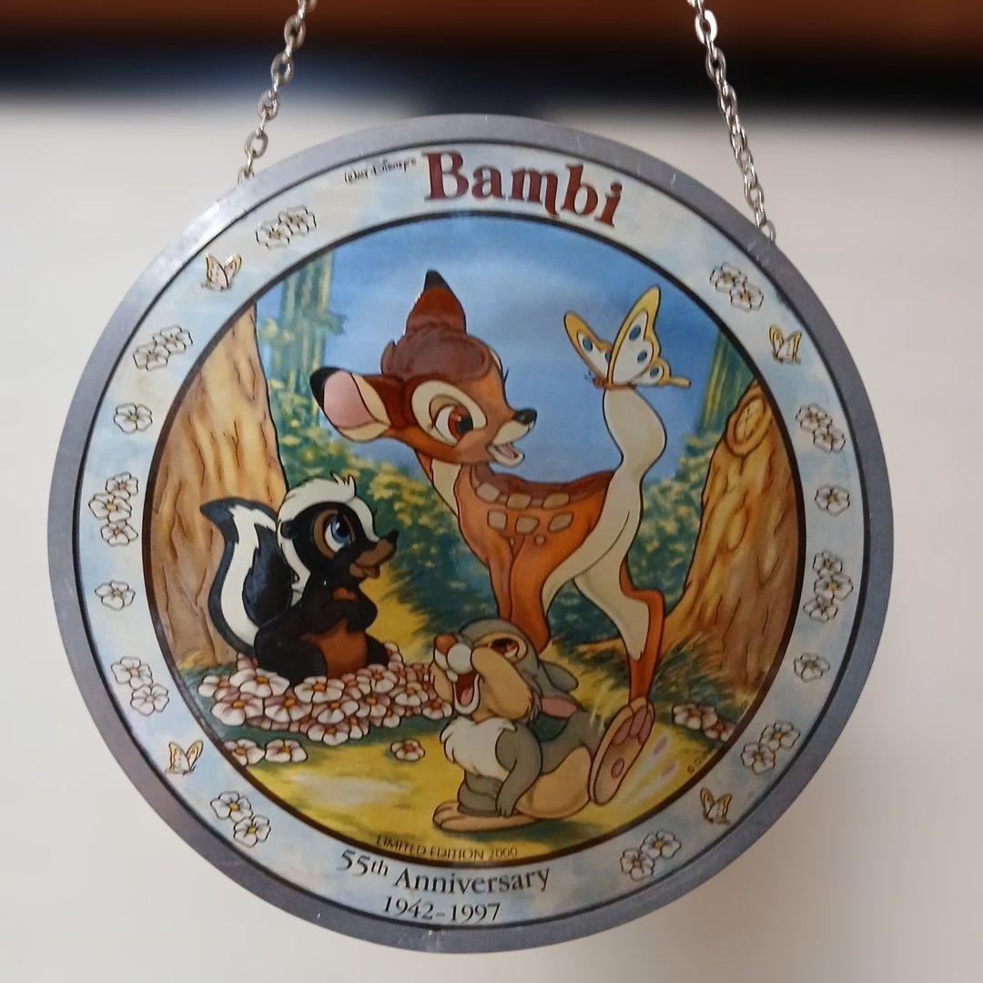 ディズニーバンビ　55周年記念　ステンドグラス壁掛け　ヴィンテージ