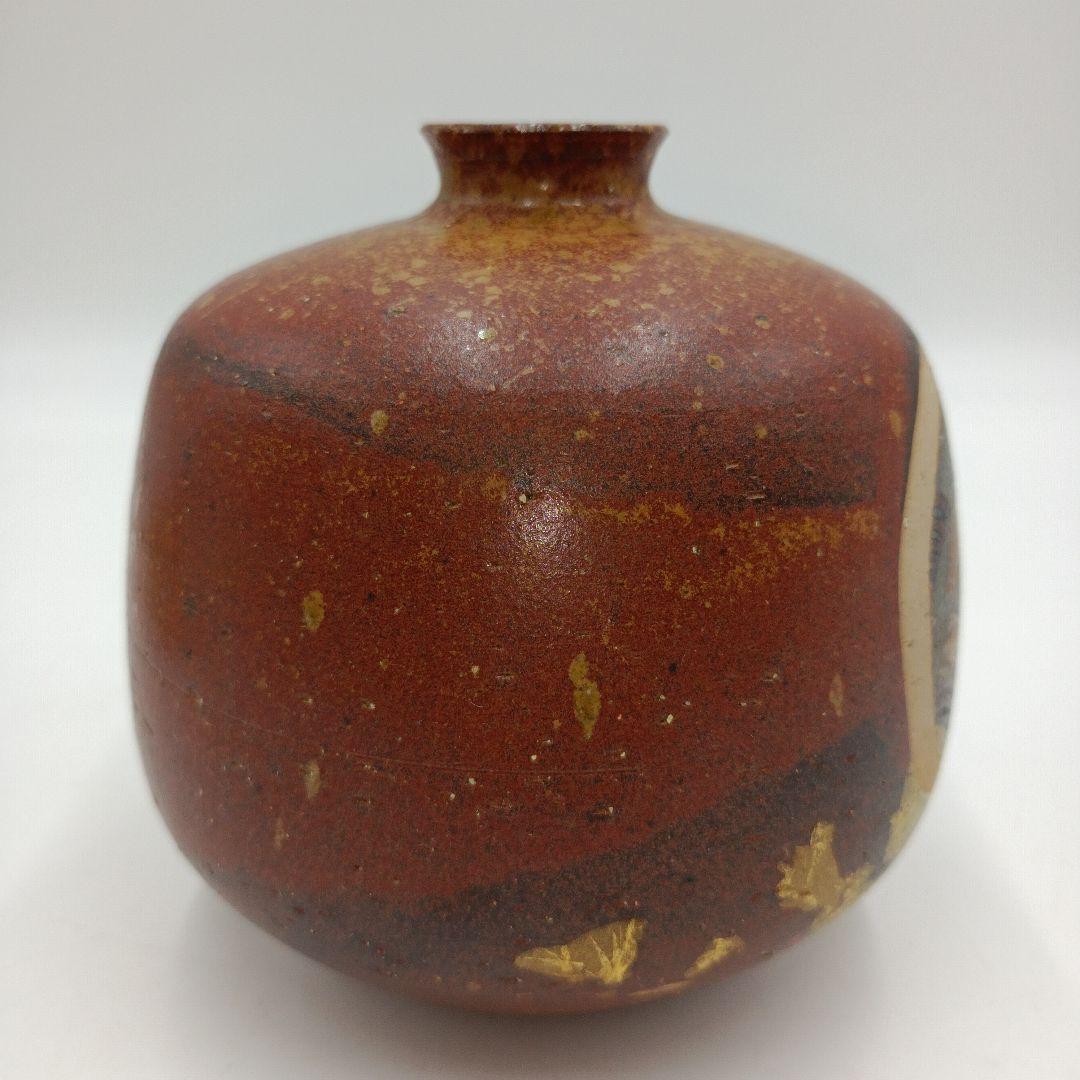 九谷焼 谷敷正人作 雅彩笹文 花瓶 九谷正人造