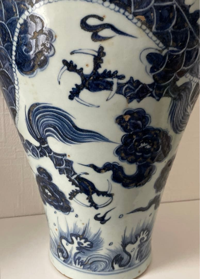 中国　明时代 青花 染付 雲龍紋 大壺 骨董古玩 陶芸古美術