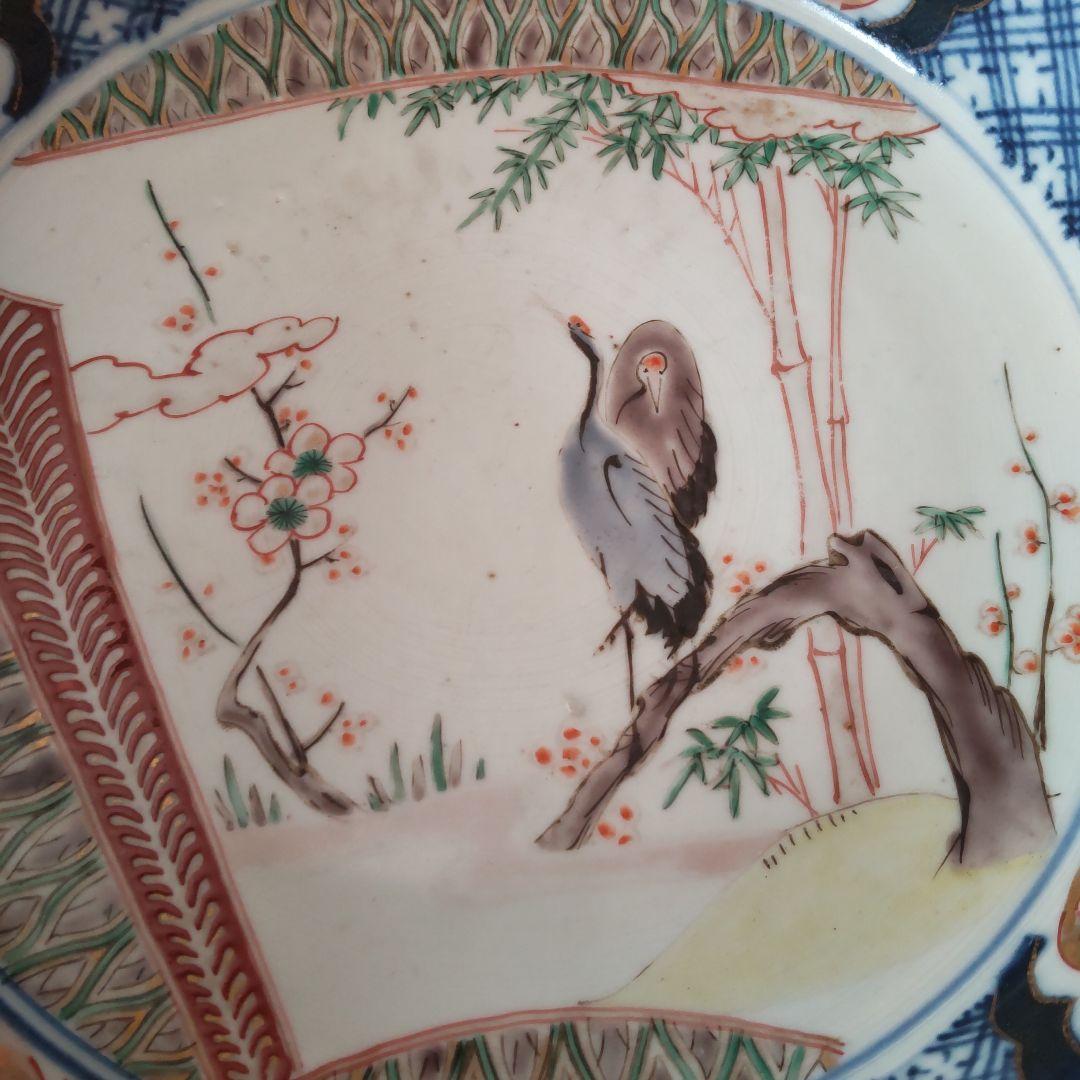 江戸後期～明治伊万里竹梅夫婦鶴独楽鉢