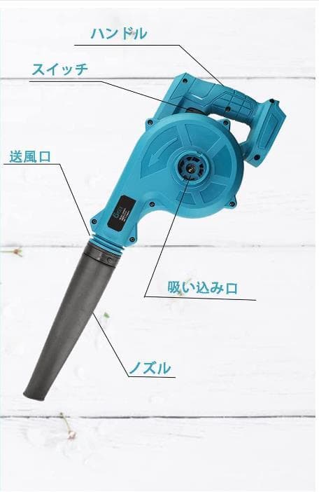 一台二役 ブロワー /大容量(21V,4000mah)バッテリー2個付き/送風機