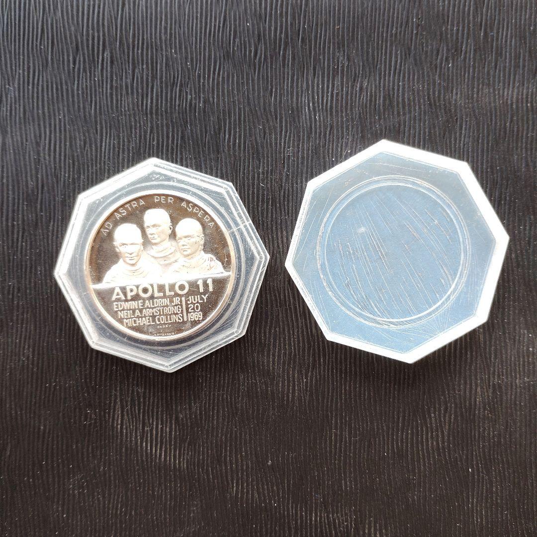 Apollo11純銀　メダル　　貨幣　銀製　発行記念　公式記念　銀盃　銀杯
