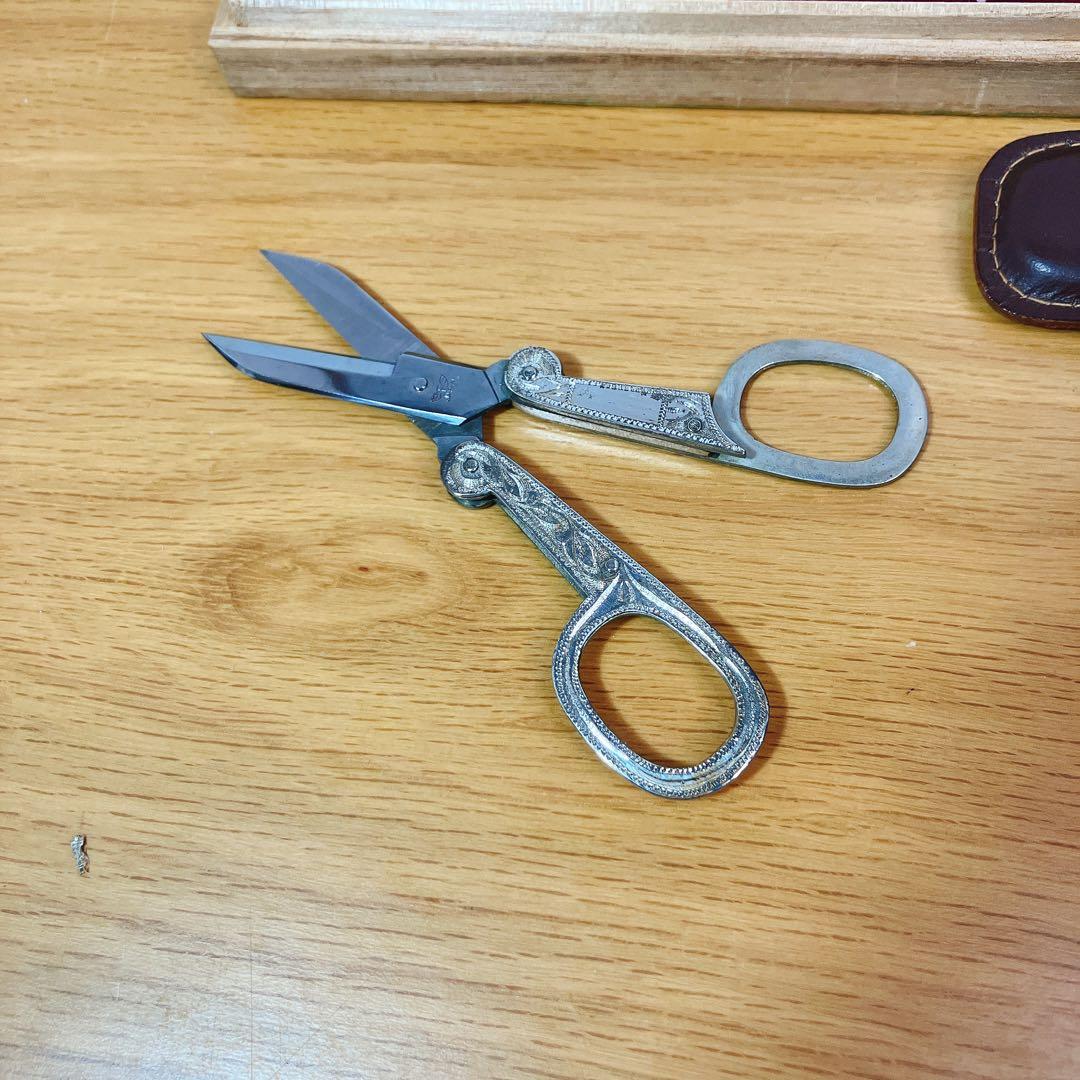 銀製】ペーパーナイフ　ハサミセット　シルバー