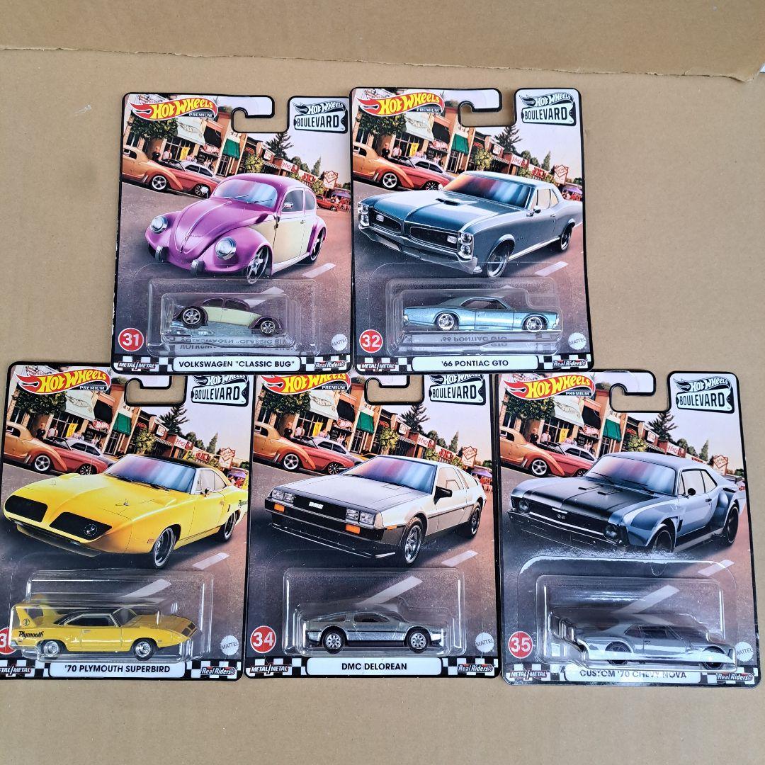 ホットウィール ブールバード デロリアン GTO スーパーバード 5種セット