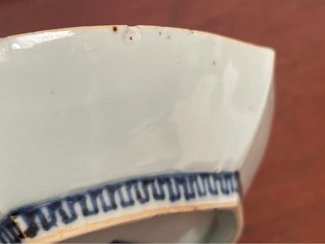 骨董　アンティーク　色絵古九谷　菊図　変形皿　小皿　重陽節句　古九谷　初期伊万里