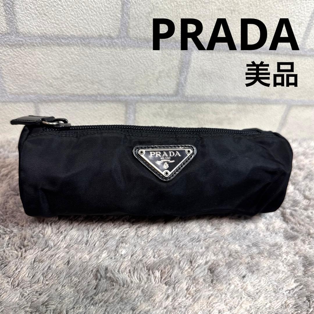 【極美品】PRADA プラダ ポーチ 化粧ポーチ ペンケース 小物入れ ブラック