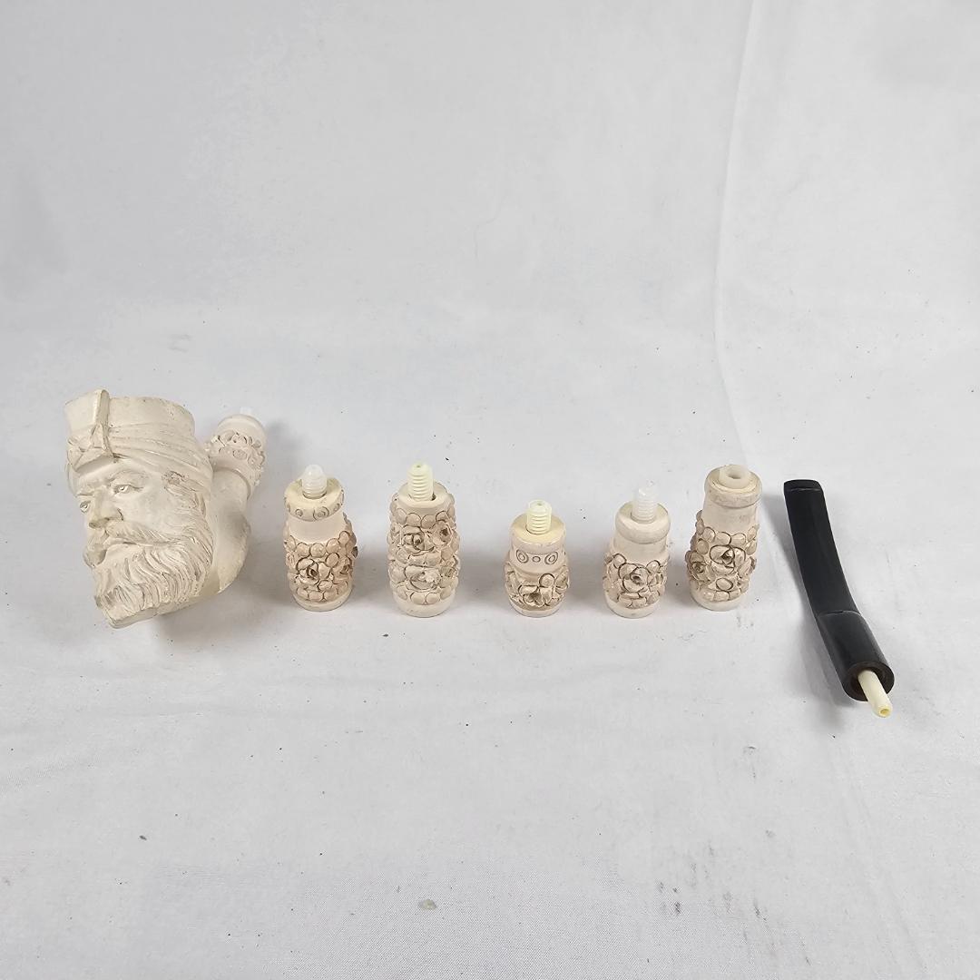 特大 海泡石 メシャムパイプ 43cm 彫刻 アンティーク