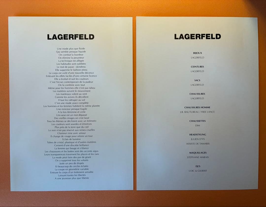 【超希少・完品】カール・ラガーフェルド 94/95AW プレス限定資料 非売品