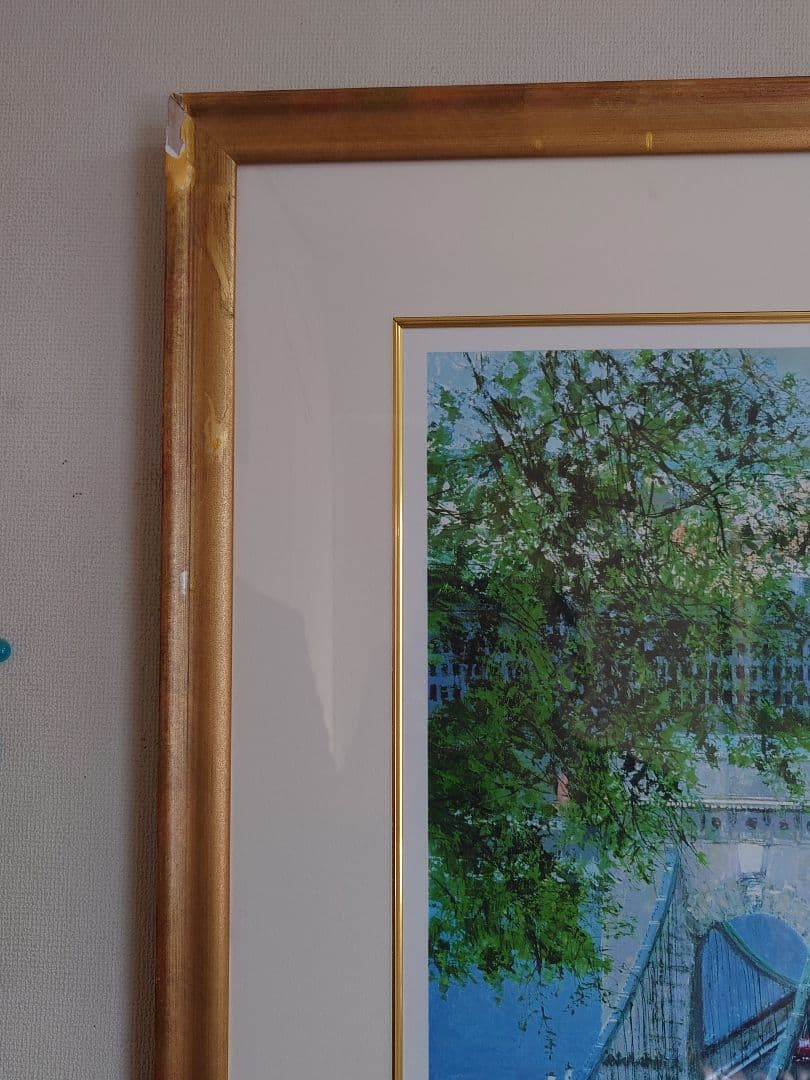 【特別価格、リトグラフ、真作】小田切訓『ドナウの橋』、直筆サイン、エディション入