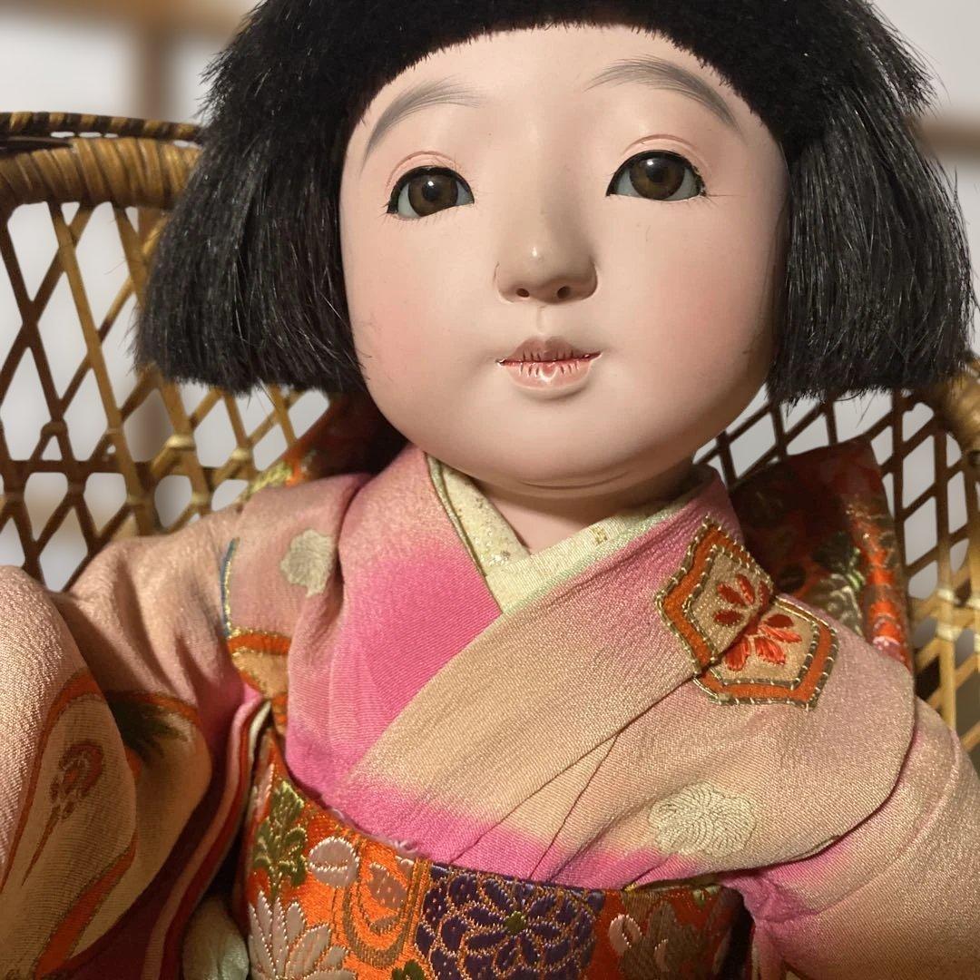 市松人形　希少　☆ほまれ人形☆　自由人形　４５ｃｍ　まつげ みつおれ　樫村瑞観？