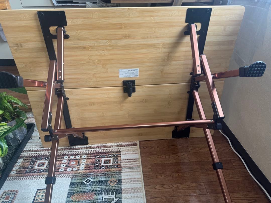 美品！Coleman 折りたたみ式バンブーテーブル